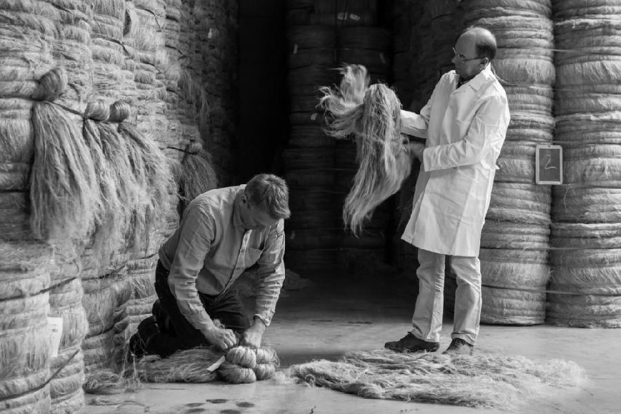 préparation écheveau de lin